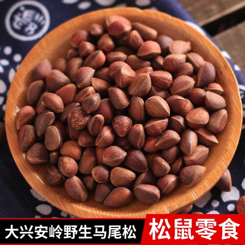 东北大兴安岭野生马尾松子宠物零食雪地魔王金花松鼠粮食坚果500g