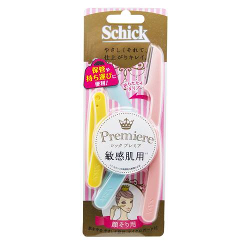 舒适Schick折叠L型Premiere即弃剃刀3入装脸用女士刮眉刀修眉刀版