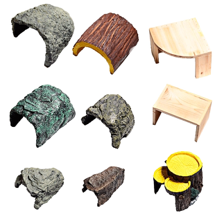 爬宠爬虫箱树脂造景陆龟水龟蜥蜴守宫鬃狮杉木岩石躲避洞穴躲藏穴