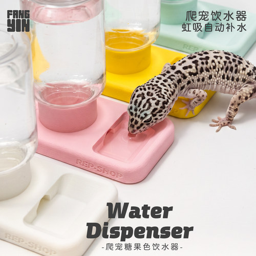 小型爬宠自动饮水器豹纹守宫水盆蛇睫角盖勾亚蜥蜴懒人蓄水饮水碗