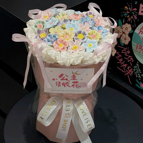 景德镇陶瓷花成品花束实用生日礼物送女生闺蜜永生花毕业中考花束