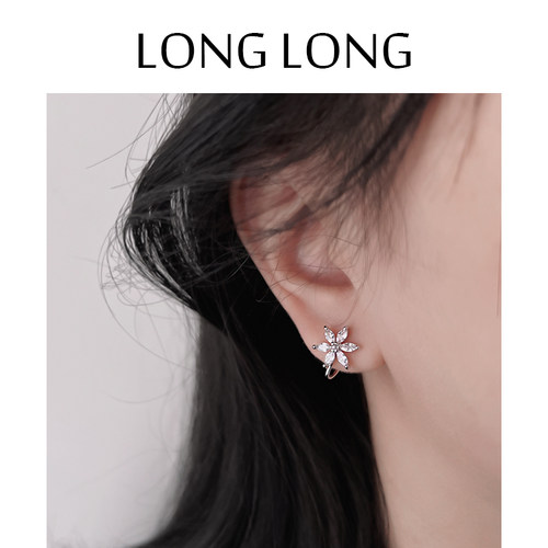LONGLONG精致小巧小花朵耳夹