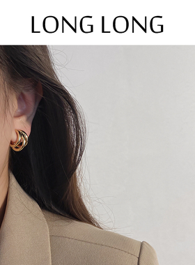 蚊香盘耳夹无耳洞女高级感法式耳环圈圈气质百搭简约性冷淡风耳饰