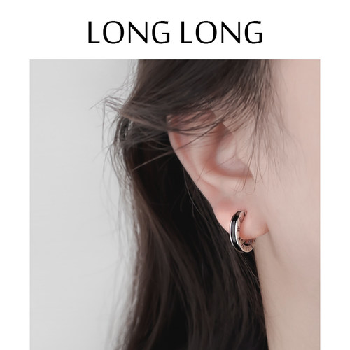 LONGLONG高级感小众黑色圈圈耳环