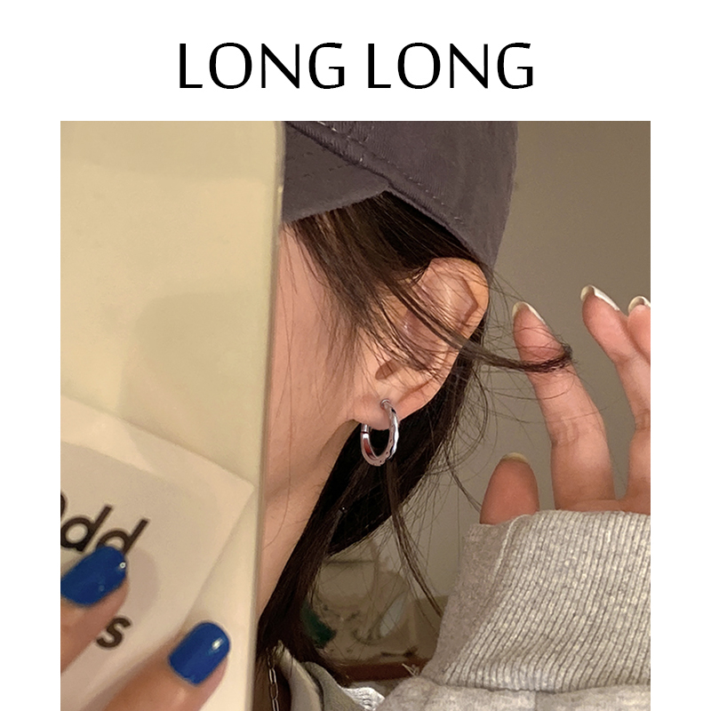 LONGLONG冷淡风耳圈耳夹无耳洞女