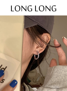 无痛硅胶耳圈圈耳夹无耳洞女气质百搭ins风耳环简约冷淡风男耳饰