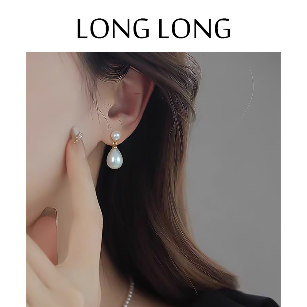 LONGLONG新款水滴珍珠无耳洞耳夹