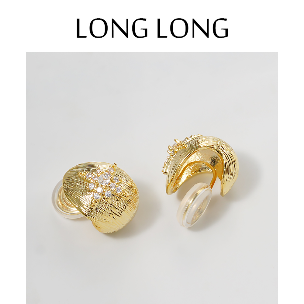 LONGLONGSTUDIO纹理感芒星耳夹