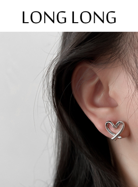 无孔镂空爱心硅胶耳夹蚊香盘无耳洞耳饰潮女甜美桃心耳环简约气质