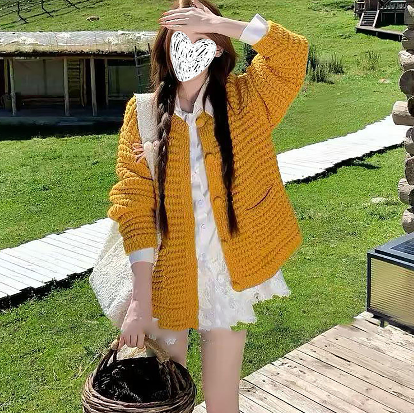 韩系糖果色简约毛衣开衫女装秋冬新款宽松慵懒风显瘦百搭针织外套