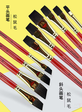 玛琅松鼠水彩画笔斜头丙烯拉线笔