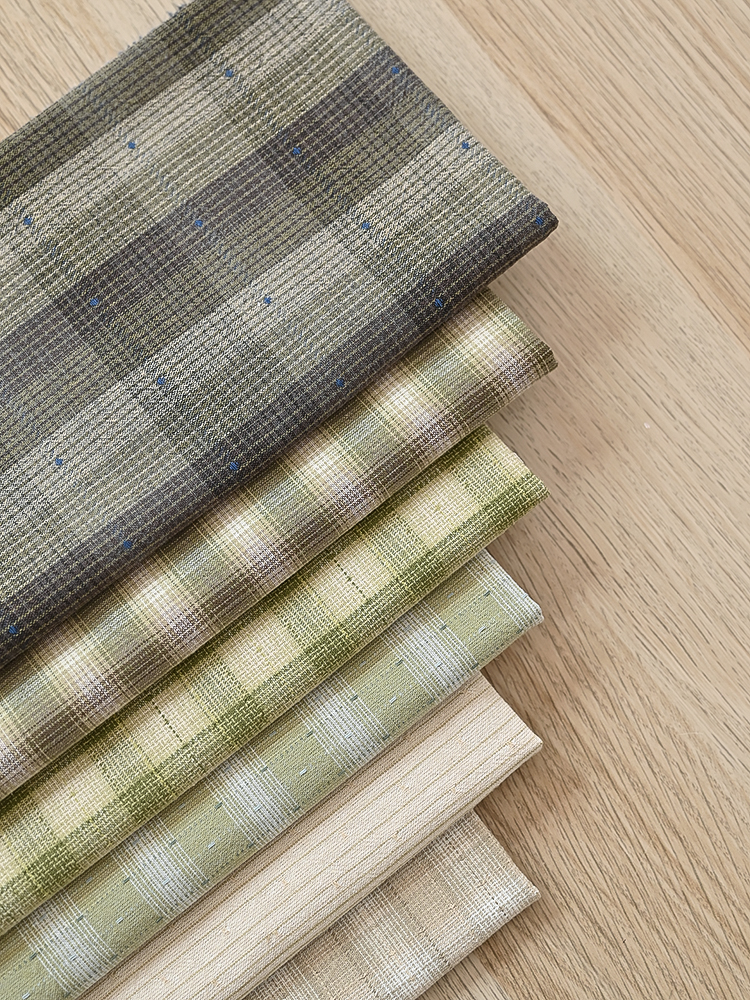 7折 日本进口先染布 手工DIY拼布布料 6色组  0302-08