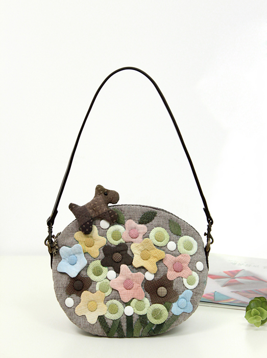 手工DIY材料包 玫瑰拼布材料套包 拼布材料包 花园小包【不是成品