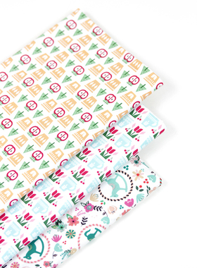 手工DIY棉布/韩国进口拼布布料/印花棉布 1/4码单位 0218-15