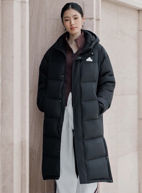 Adidas阿迪达斯羽绒服长款保暖鸭绒600蓬羽绒服男女同款KF6741