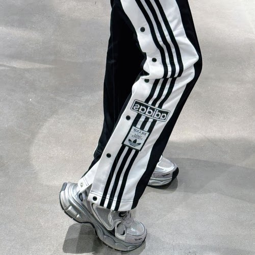 Adidas阿迪达斯三叶草男女侧开纽扣宽松直筒运动裤GN2807/IU2519