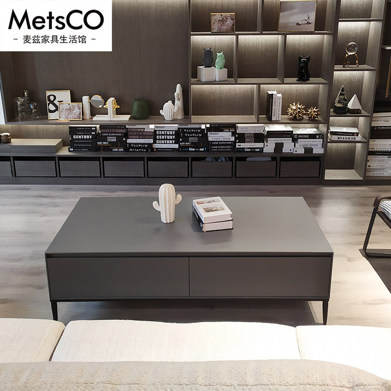 灰色茶几电视柜组合意式简极茶几现代简约客厅家具轻奢铁艺地柜|ruв категории жилой мебели, несколько видов, чайный столик - от Buy2taobao.com для оказания профессиональной услуги покупки агента Taobao