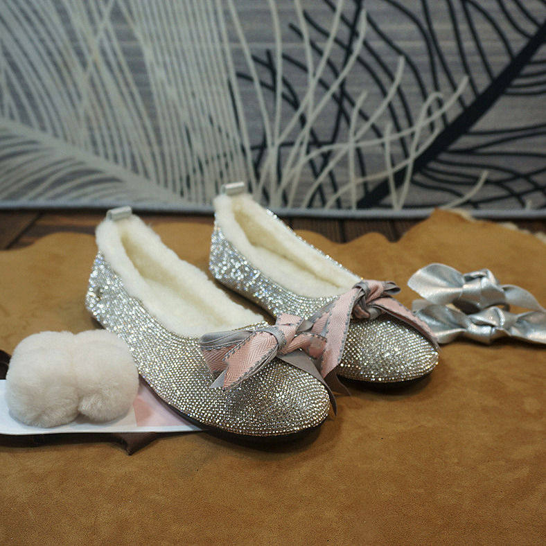 10-10真皮羊毛女士豆豆鞋 烫钻两穿保暖套脚女鞋 乐福鞋,女鞋,乐福鞋（豆豆鞋）,淘宝优惠券,粉丝福利购,淘宝优惠卷