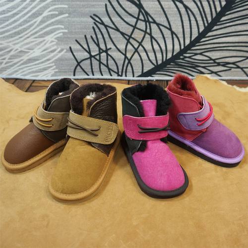 65-1/2/3真皮羊皮毛一体儿童雪地靴短筒男孩女孩同款中性保暖靴