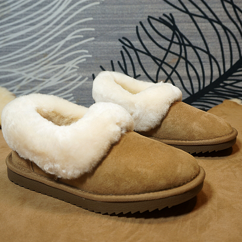 29-16新款真皮羊皮毛一体雪地靴 短筒靴大喜庆橡胶底棉靴