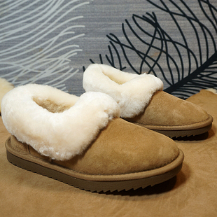 短筒靴大喜庆橡胶底棉靴 真皮羊皮毛一体雪地靴 16新款