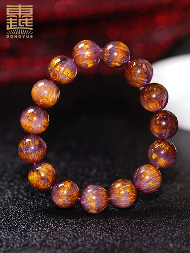 东越珠宝金牙紫钛极光水晶手链