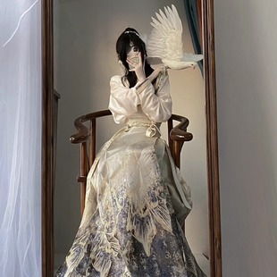 日常重工织金仿妆花国风马面裙2025新款 新中式 六对褶 蝶予秋宴