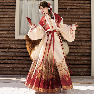 罗袖动香【红霄鱼舞】织金妆花马面裙明制汉服女国风新中式半身裙