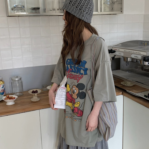 montague island-26年夏上新米奇印花大版宽松短袖T恤