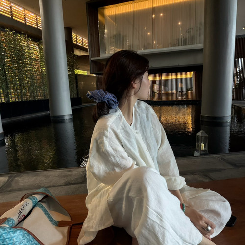 montague island-26年春款轻奢简约微宽松长袖衬衫(只卖衬衫)