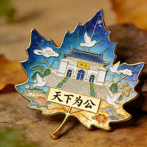 南京中山陵梧桐树叶创意文创亚克力磁吸冰箱贴天下为公纪念伴手礼