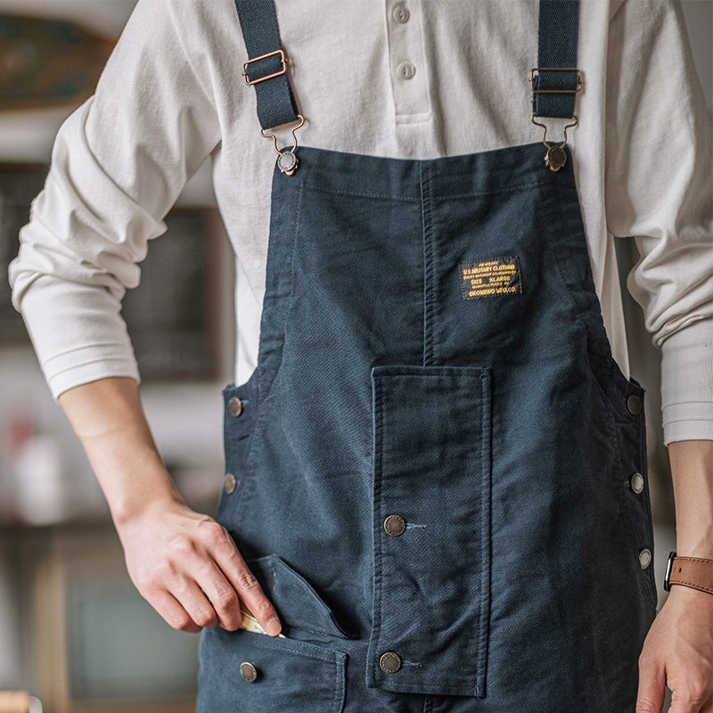 阿美咔叽复古背带裤工装