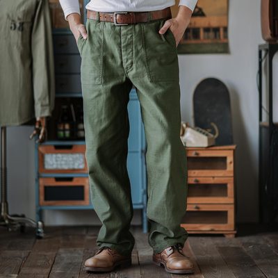 靛海美式复古军裤og107军绿直筒