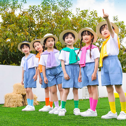 儿童演出服幼儿毕业照班服小学生舞蹈服糖果色男女童啦啦队表演服
