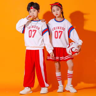 儿童 服装 男女童啦啦操啦啦队演出服小学生长袖 运动会团体春秋韩版
