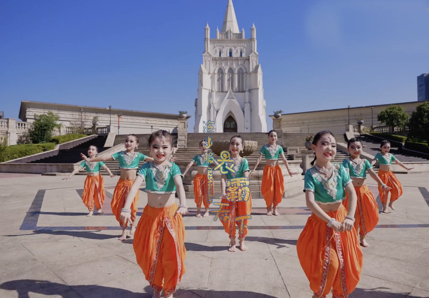 印度舞服装儿童大筒裤短上衣两件套古典民族敦煌风格练习演出新款