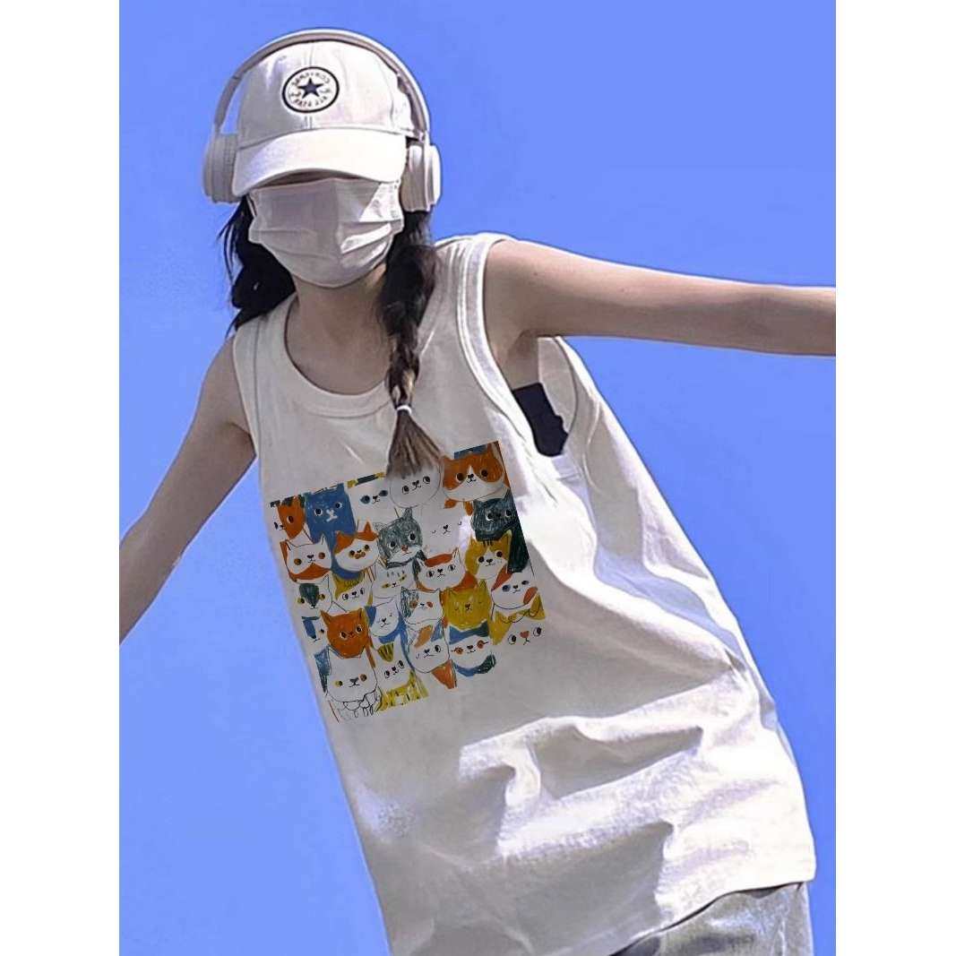 美式坎肩又甜又辣运动小背心女2024夏外穿独特别致无袖小吊带t恤,女装/女士精品,背心吊带,淘宝优惠券,粉丝福利购,淘宝优惠卷