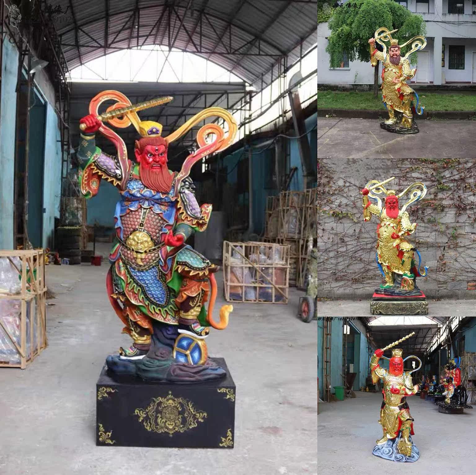 高档王灵官神像1.3米红脸王天君1.6米寺庙佛像树脂玻璃钢灵官殿2