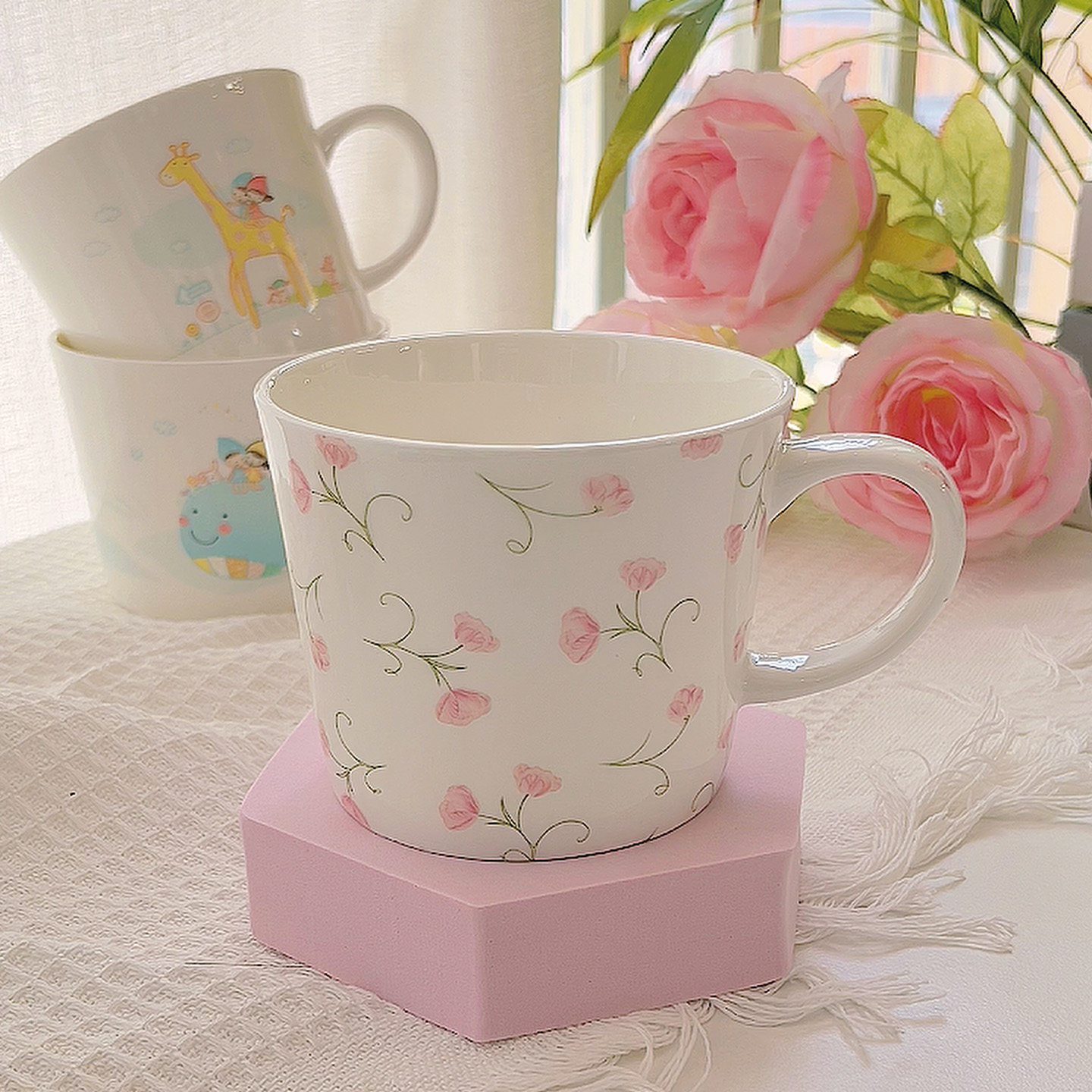 2025新款骨瓷大容量早餐杯陶瓷牛奶杯女士办公室水杯儿童马克杯