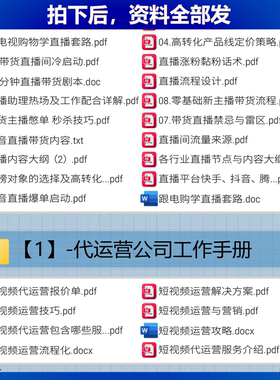 抖音运营协议合同jh签约管理流程案例资料直播短视频策划方案范本