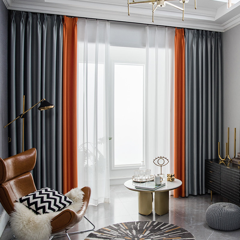 窗帘遮光简约现代客厅卧室落地窗重庆上门测量安装定制定做