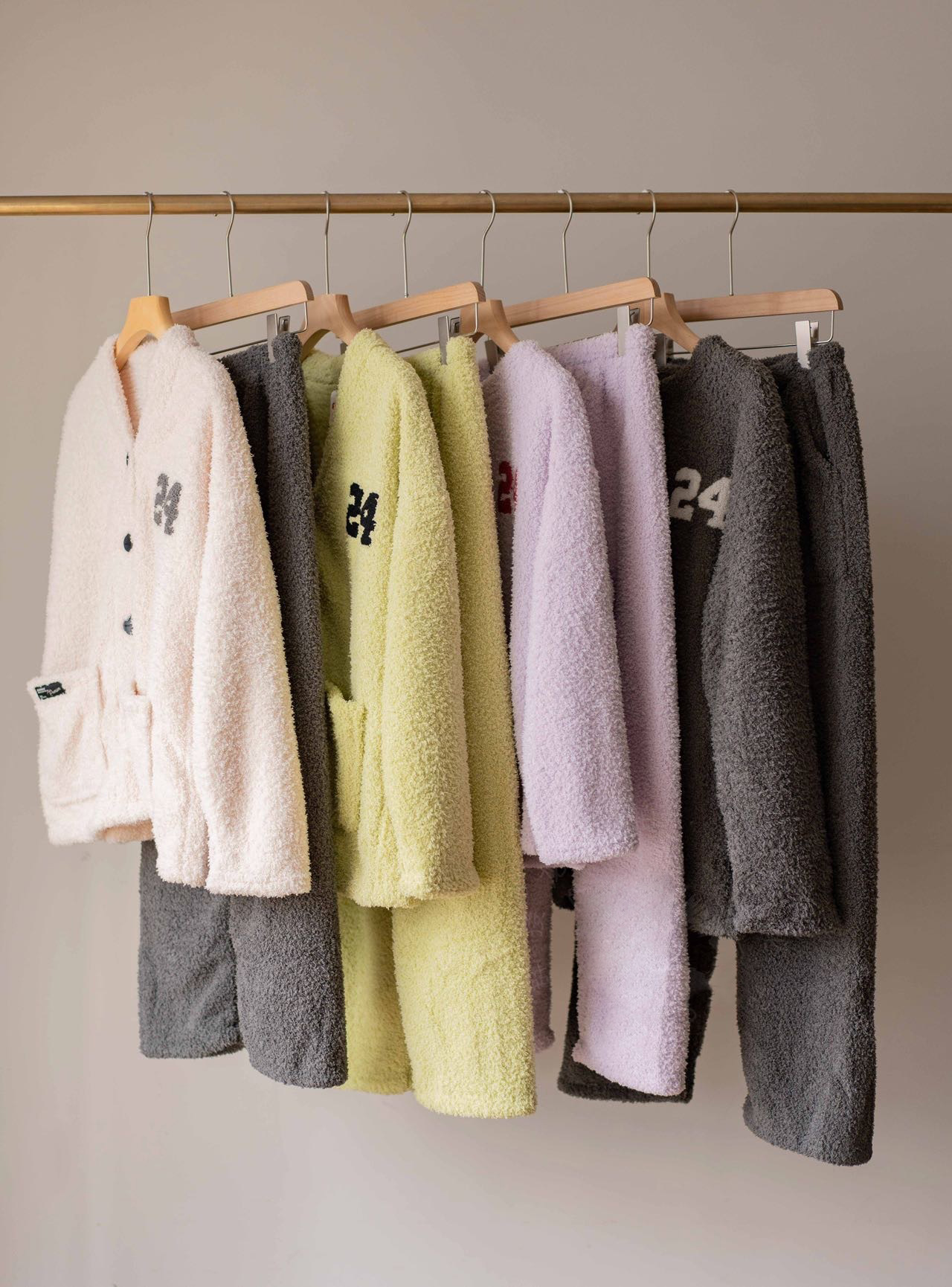 古今GUJIN半边绒情侣睡衣套装软绵绵加密加厚双面暖绒家居服