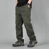 新品 第四代法兰绒加绒工装 裤 冬季 男宽松加厚直筒多口袋保暖运动裤