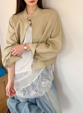 春季新款韩系皮衣短款外套女设计