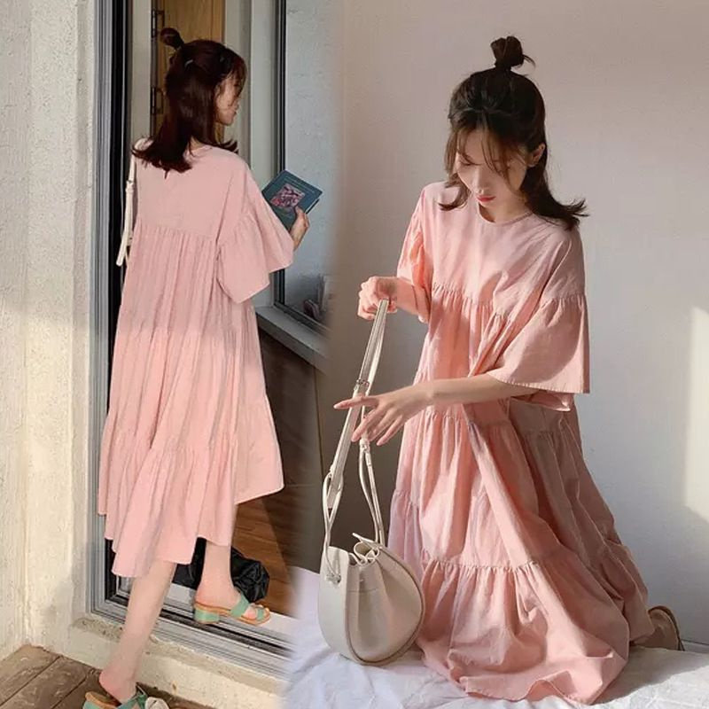 大码女装夏装夏天长裙子韩版欧美风夏季胖MM时尚大码连衣裙女大码