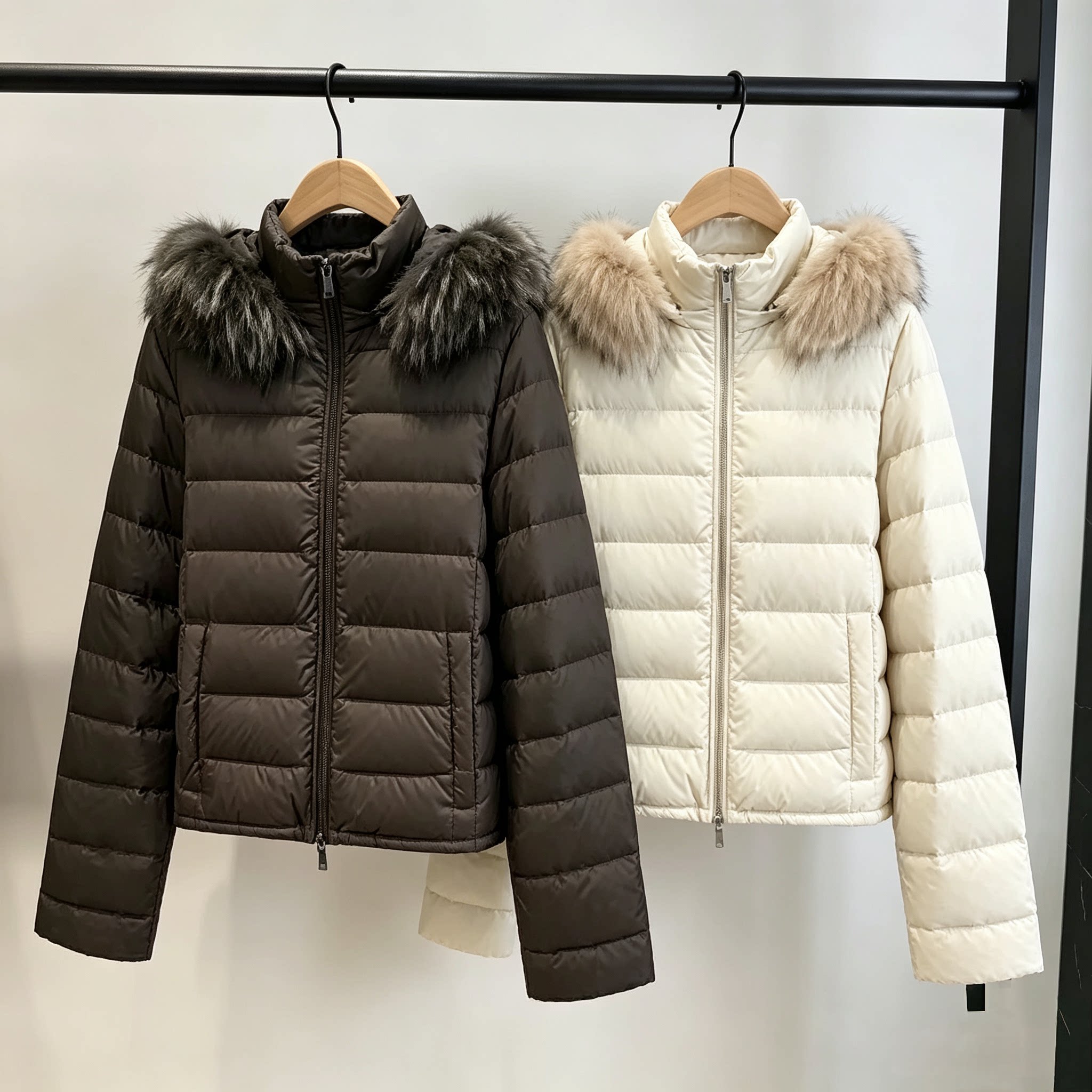 正品羽绒服短款90绒2026冬新品可拆貉子毛领连帽宽松MBF4EIN024