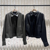 夹克外套MBE3JKT006 摇滚素皮抽绳设计感兜量短款 正品 2025秋新品