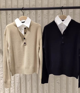 绵羊毛山羊绒针织衫 2025冬新品 正品 假两件MBE4SWT020 C系列