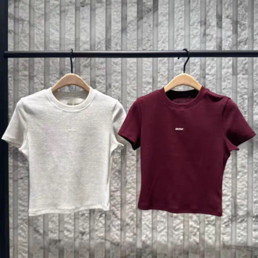 【a系列】正品2026春新品圆领正肩弹力棉短款T恤MBF1TEE035