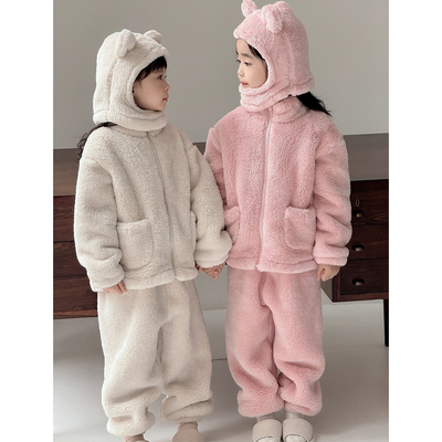 巨保暖儿童珊瑚绒睡衣